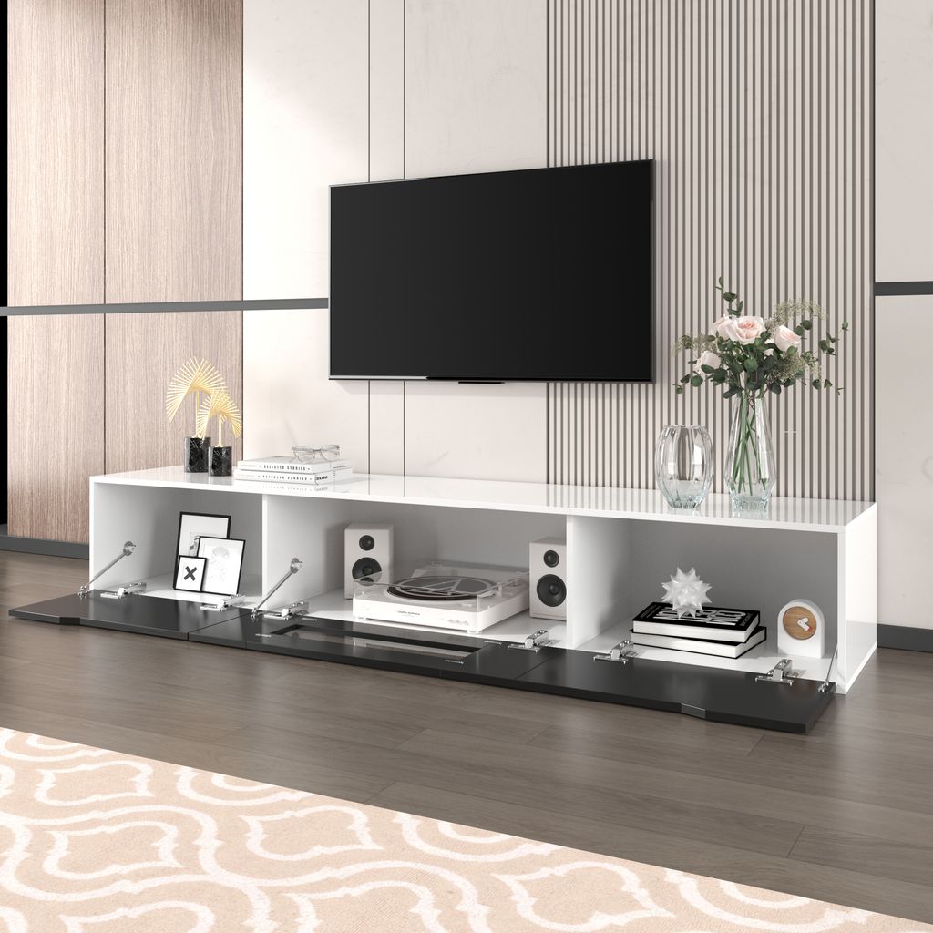 MODFU Meuble TV 180x30x35 cm - Design moderne avec LED - Image du produit 
