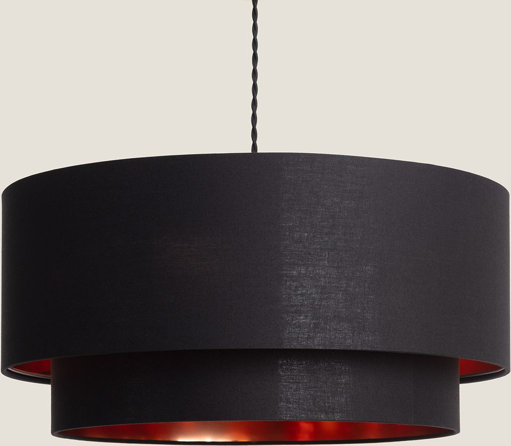 Pendelleuchte Textil Reflect Duo Schwarz