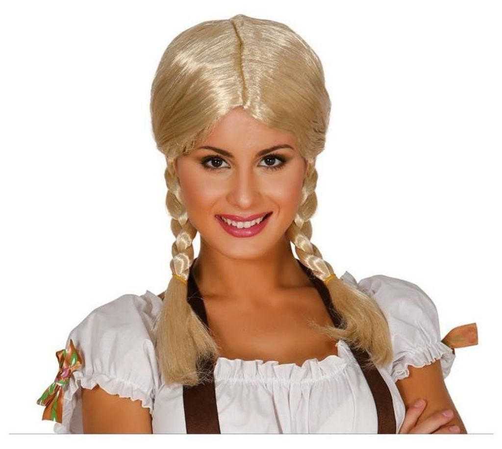 Dětská oblíbená paruka s copánky blond Obrázek produktu 