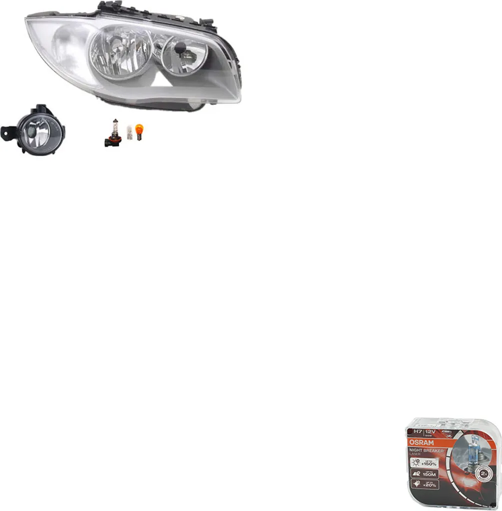 Johns, Fari + Osram Night Breaker Laser adatto per BMW 1 E81 E87 09/04-02/07R 63126924486 6924486 63176924656 6924656