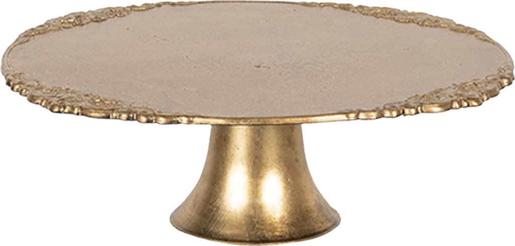 Clayre & Eef Tortenplatte auf Fuß Ø 32x10 cm Goldfarbig Produktbild 