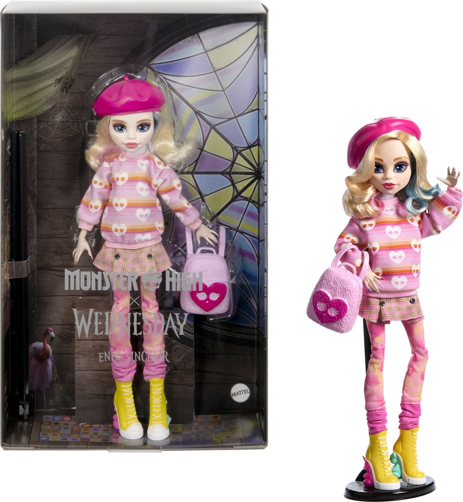 Monster High X Wednesday Enid Sinclair v růžovém outfitu Obrázek produktu 1
