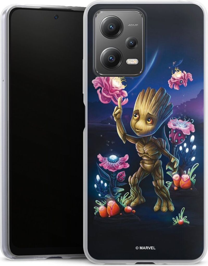 DeinDesign Slim Hülle für Xiaomi Poco X5 Silikon Case Ultra Dünn Handyhülle Marvel Guardians Of The Galaxy Baby Groot