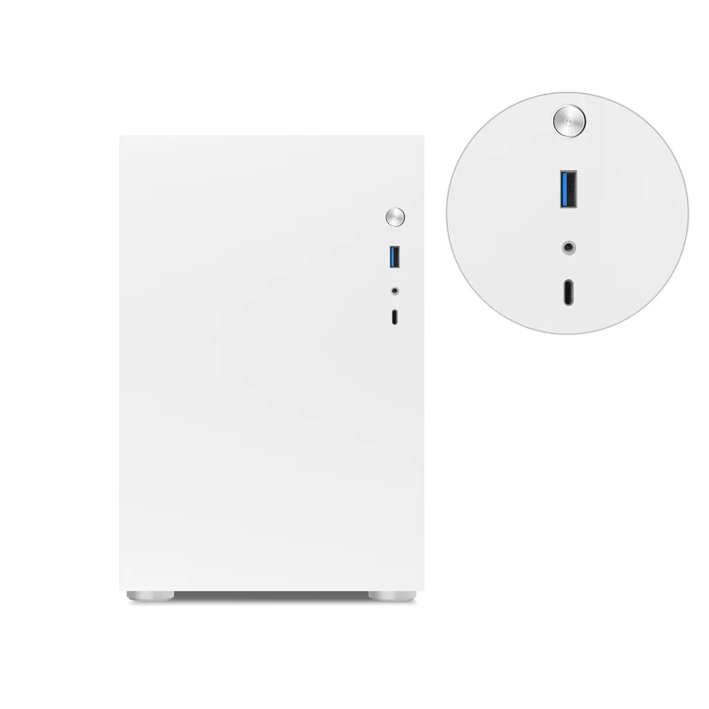 Custodia portatile per PC mobile Micro ATX, ventole aRGB, bianca - 5