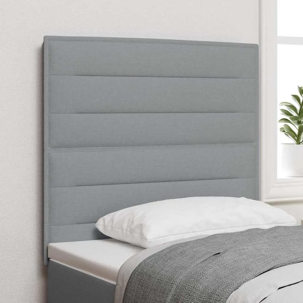 Sogni Luminosi: Testiera LED Grigio Chiaro 90 cm in Tessuto