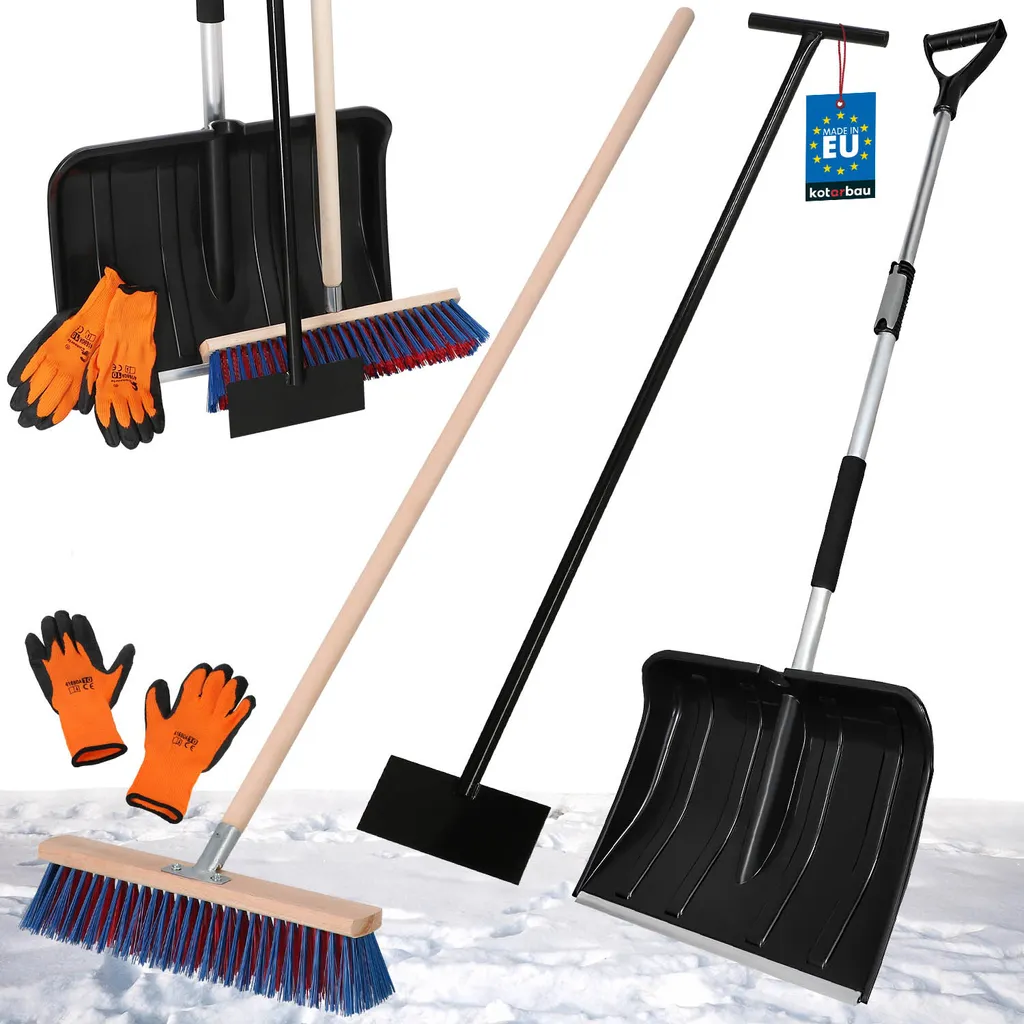 Set Sgombero Neve KOTARBAU®: Alluminio Telescopico e Scopa 43cm