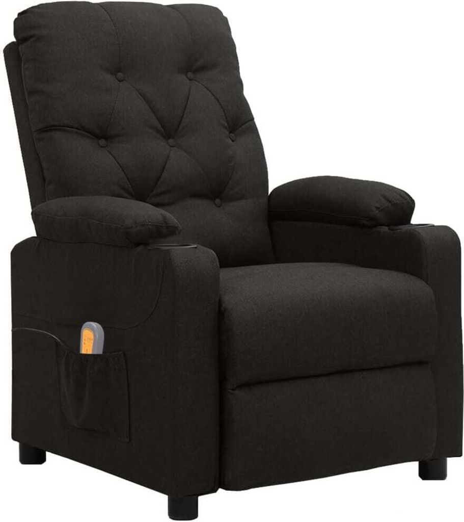 The Living Store Massagesessel Schwarz Stoff