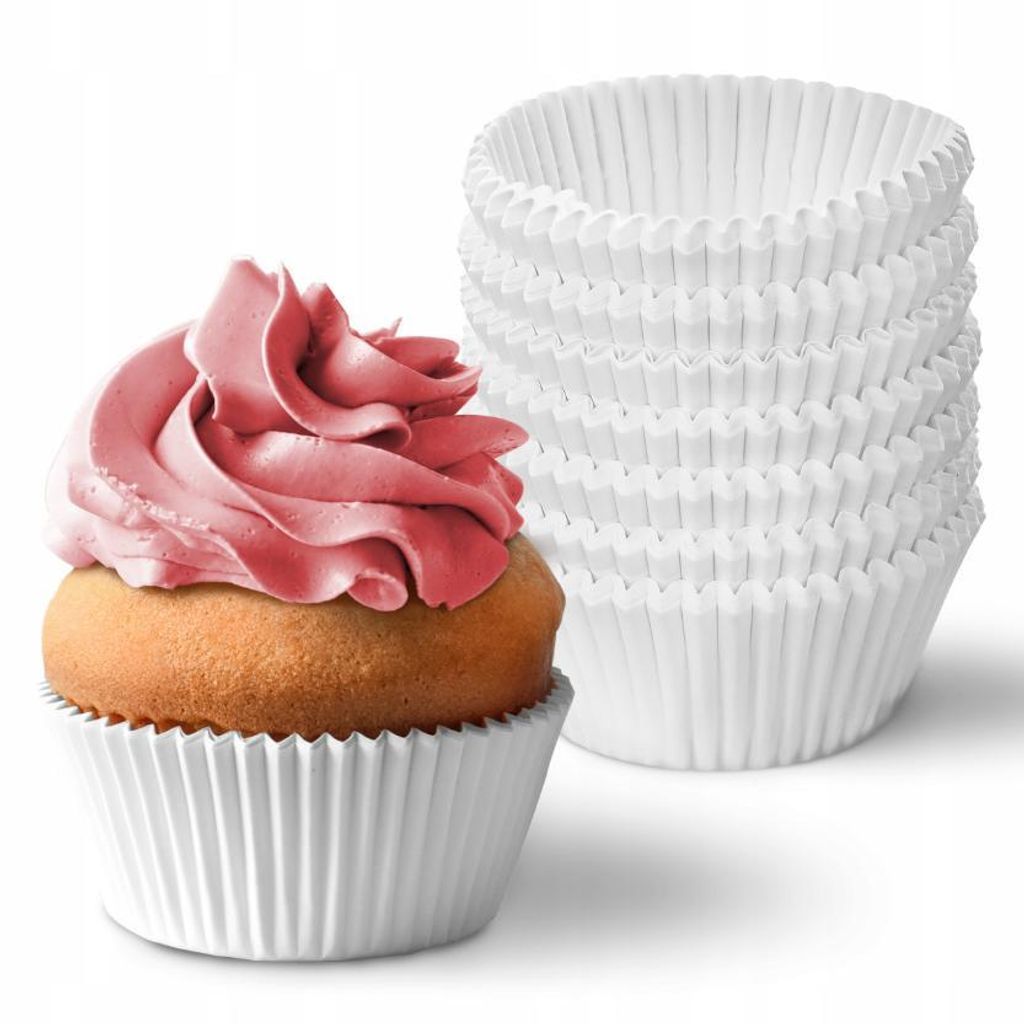 Weiße Backförmchen für Muffins – 200 Stück Papierförmchen Cupcakes