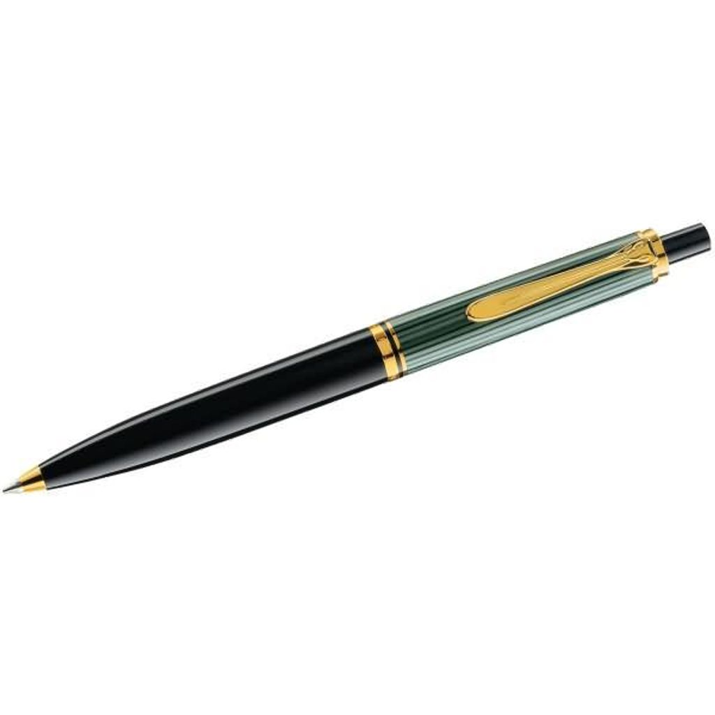 Pelikan K400 Produktfarbe: Schwarz, Gold, Grün, Schreibfarben: Schwarz, Typ: Clip-on-Einziehkugelschreiber