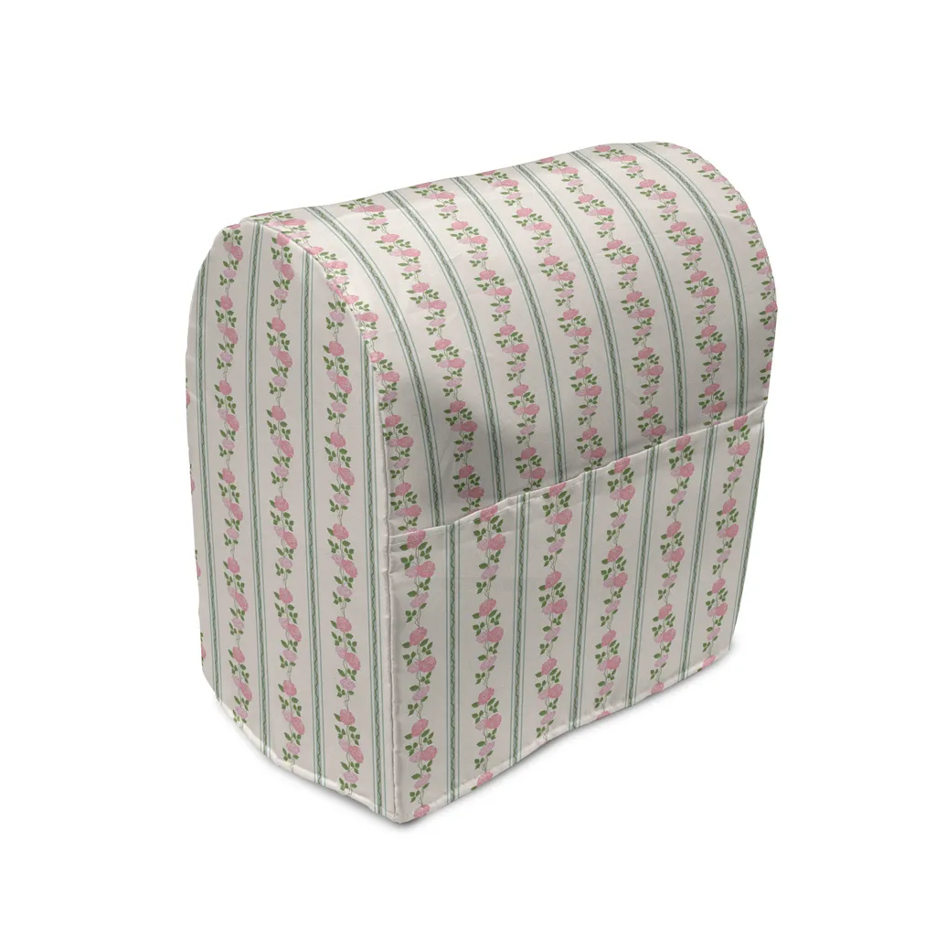 ABAKUHAUS Housse de Mixeur Fleurs et Boutons de Rose Rose Pâle 36x39x24cm