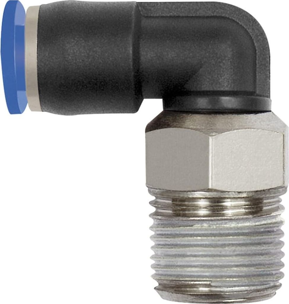 Riegler L-Steckverschraubung »Blaue Serie « mini, drehbar, R 1/8, 126.018-6M