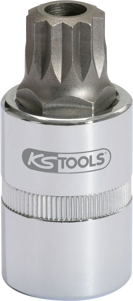 KS Tools 1/2 Bit-Stecknuss XZN mit Stirnlochbohrung, M16, 55 mm