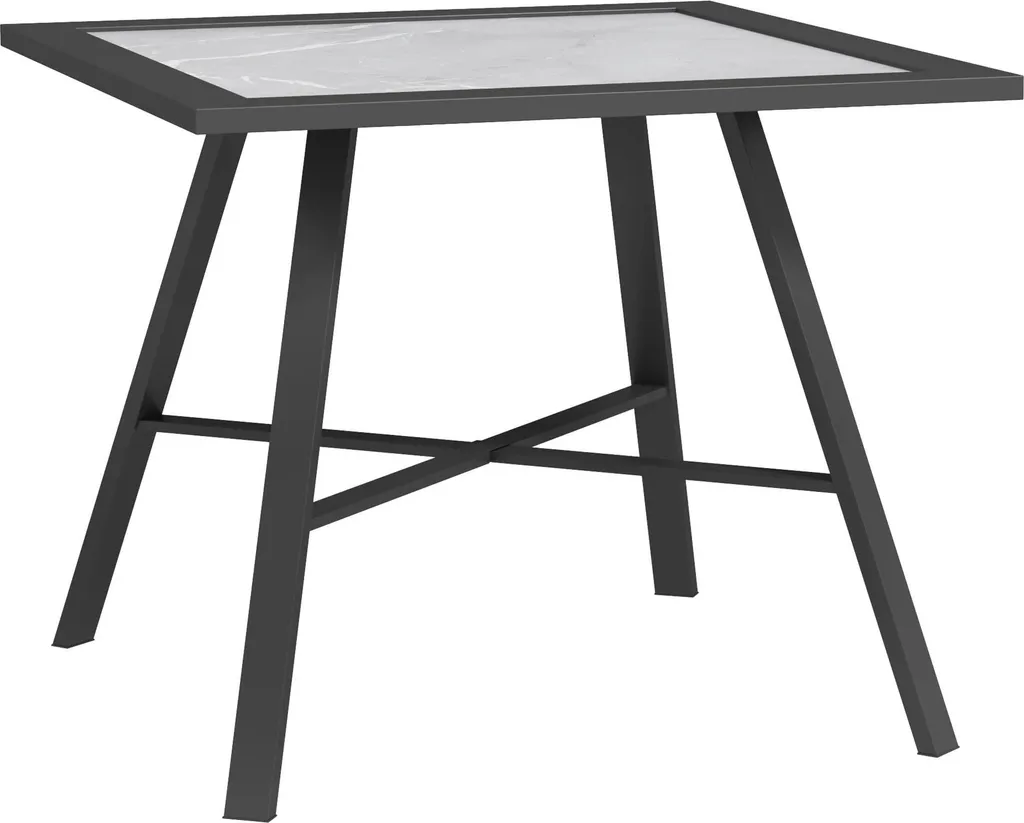 Table d'appoint jardin anti-UV et intempéries 55x55 cm plateau SPC noir