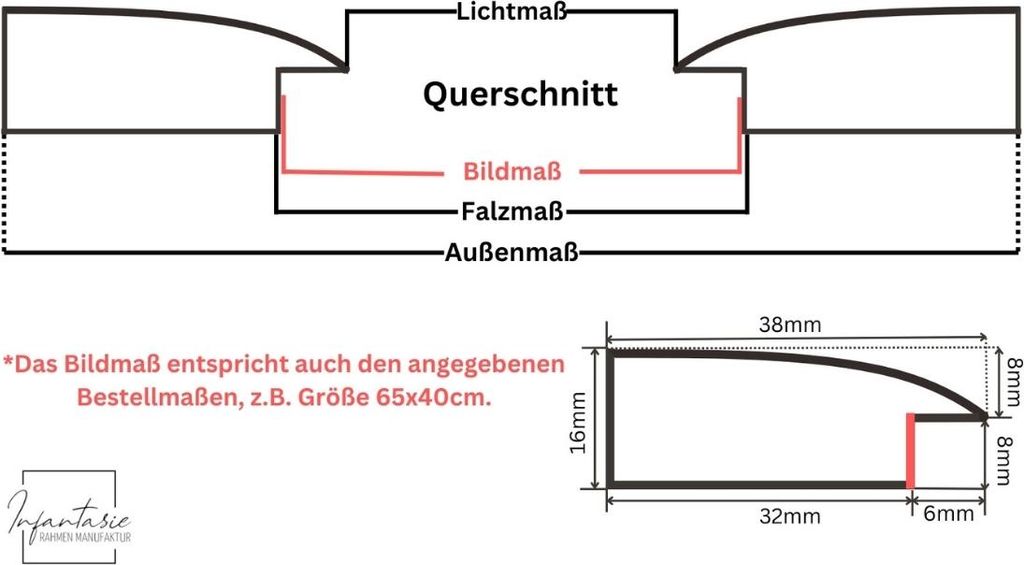 Wandspiegel N°3 maßgefertigt Infantasie | Eiche Natur | Moderner Ganzkörperspiegel mit 38 mm breitem Holzrahmen | Inkl. Metall Aufhänger und Wa...