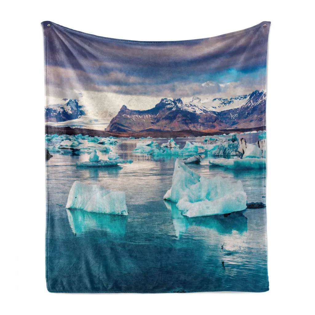 Coperta in Pile ABAKUHAUS Jokulsarlon 125x175cm | Soffice Plaid Divano