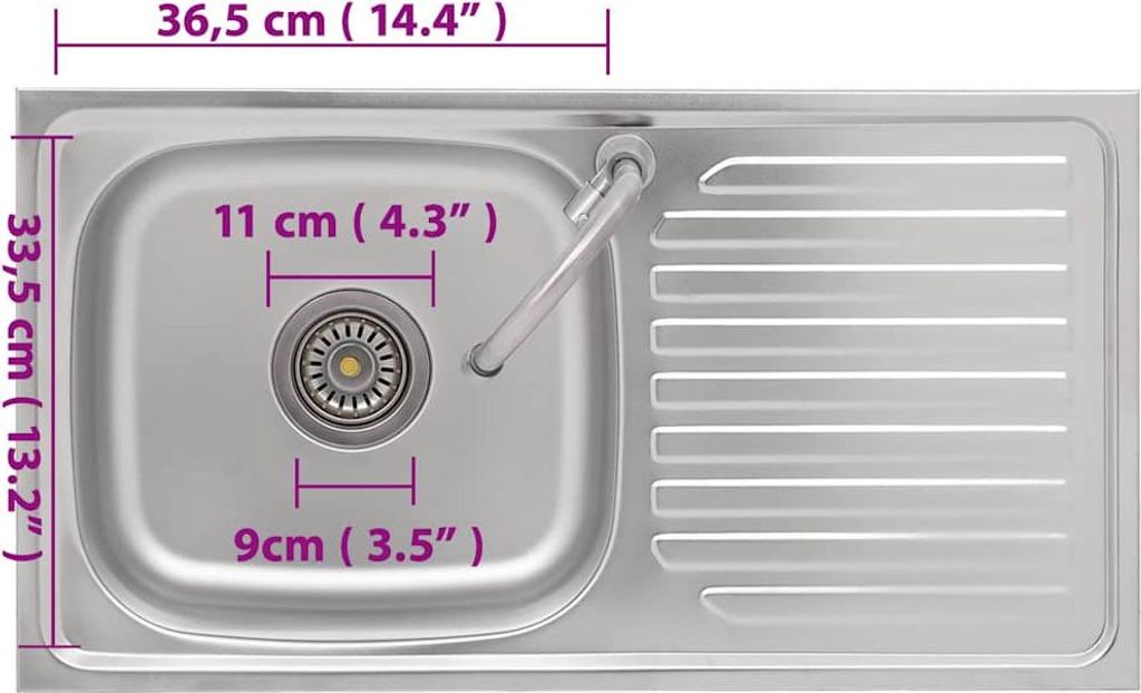 WEAFIEO Edelstahl-Spüle 50x50x80 Cm – Mit Wasserhahn, Für Küche, Garage, Garten, Camping