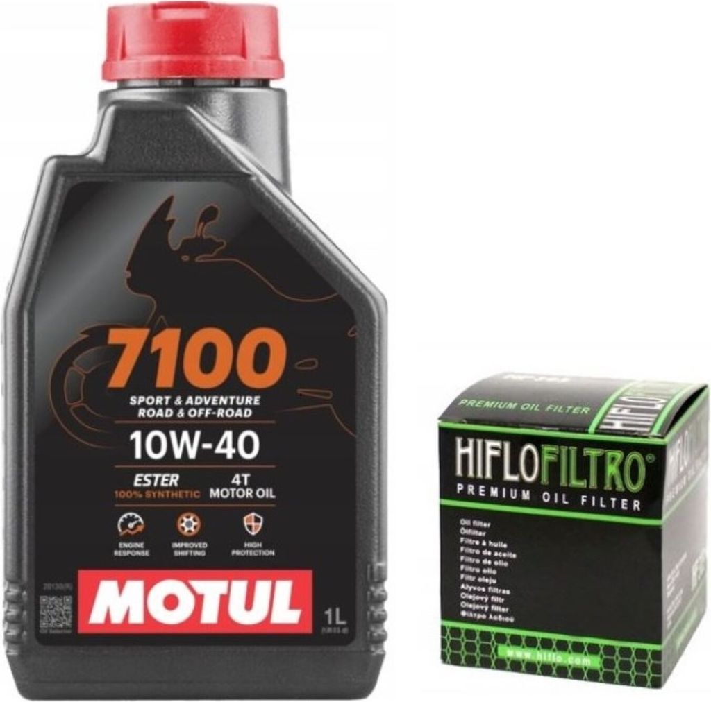 Motul Öl + Ölfilter 7100 10w40 1l, Hiflo Hf140 4t Ma2 Ester Yzf Wrf OM710010W401LHF140