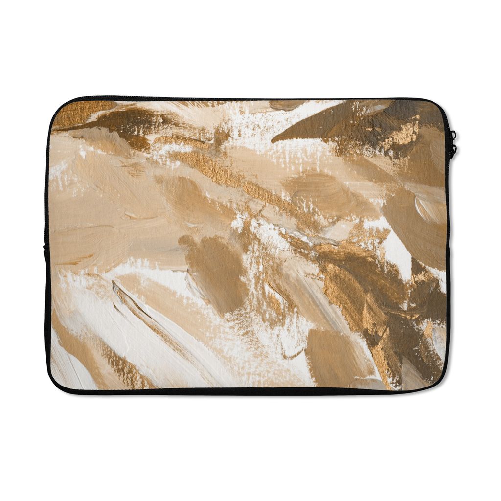 MuchoWow Laptop Hülle 14 ZollGold - Beige - Abstrakt Laptoptasche - Laptoptasche - Stoßsicher - Schutzhaube