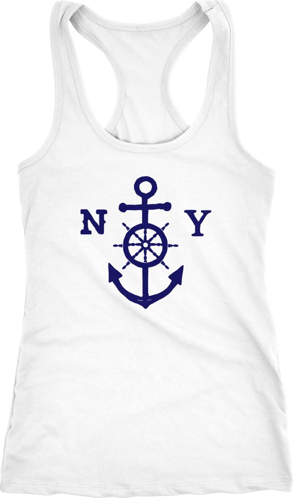 Damen Tank-Top Anker Steuerrad Anchor Wheel Neverless weiß XL
