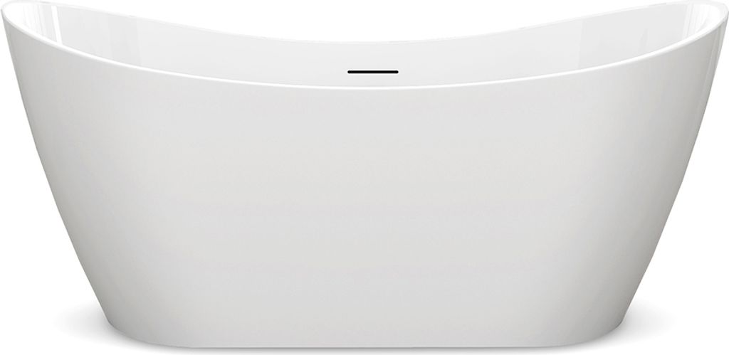 Some | Badewanne - Freistehende Badewanne SMILE 1600x780x740 mm - Weiß Hochglanz - Elegantes Design - Komfortabel und Langlebig - mit Gold Klick- ...