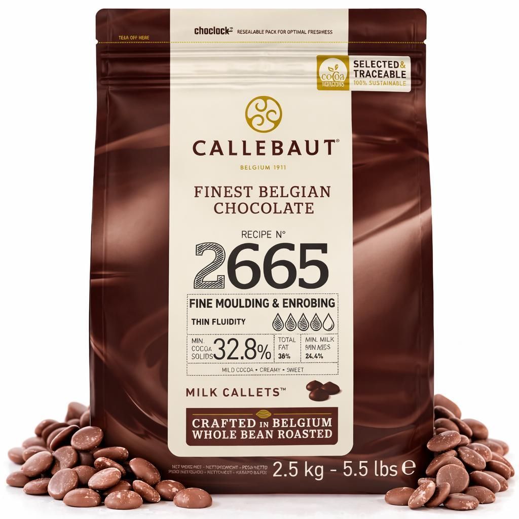 CALLEBAUT Receipe No. 2665 - Kuvertüre Callets, Vollmich Schokolade, 32,8% Kakao 2,5kg