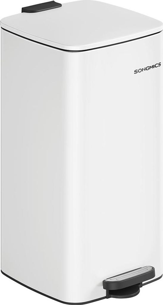 Mülleimer, 30 Liter, aus Stahl, wolkenweiß