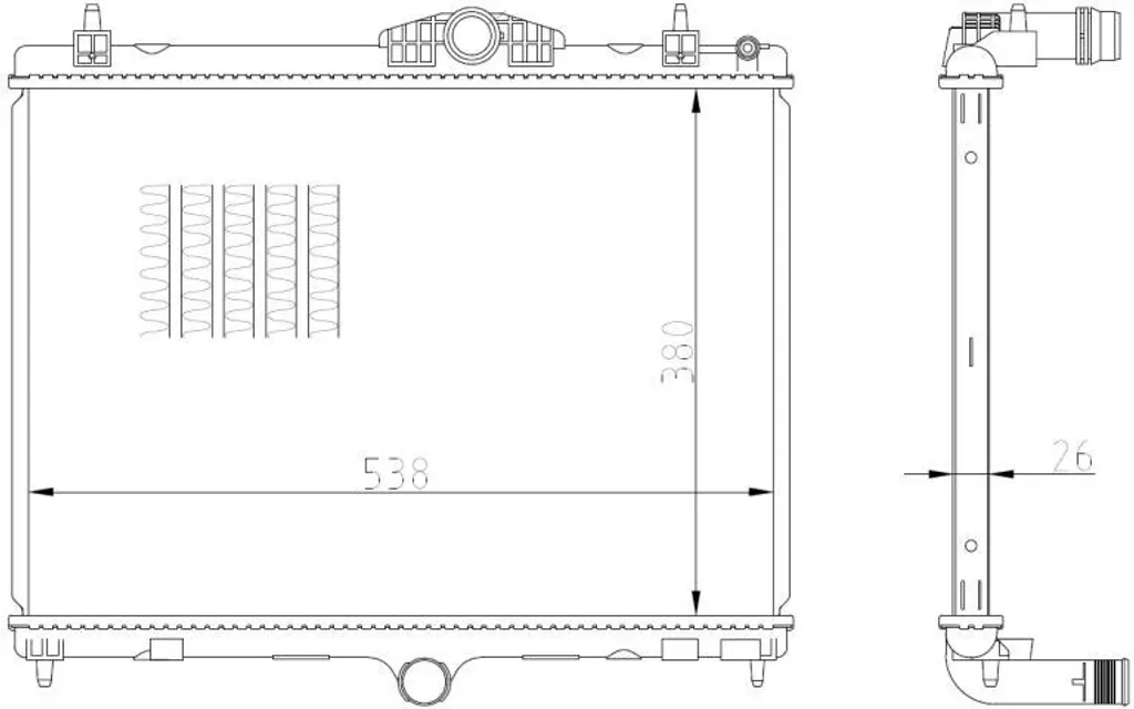 Radiateur de refroidissement moteur pour Peugeot 508 (8E, 8D) NRF 550027