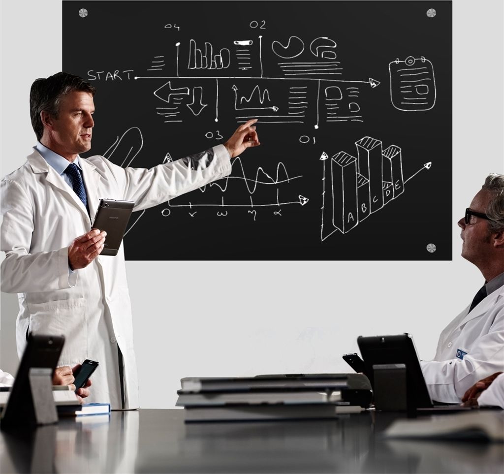 Whiteboard Memoboard Glasboard Schwarz ESG Sicherheitsglas Wandtafel Glastafel