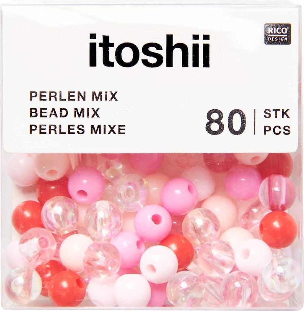 itoshii Perlen, 6 mm, 80 Stück Rosa-Mix Produktbild 