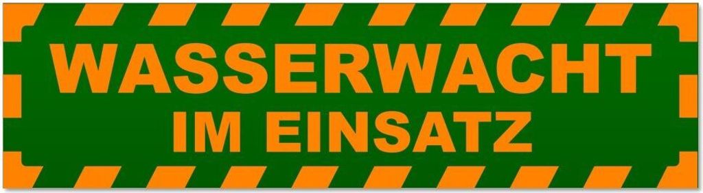 Kiwistar - Autoaufkleber - Orange - Grün - 20 x 5,3 cm - Wasserwacht im Einsatz gestreift - Hinweis Aufkleber Sticker für Auto, Kfz, Fahrrad, PKW...