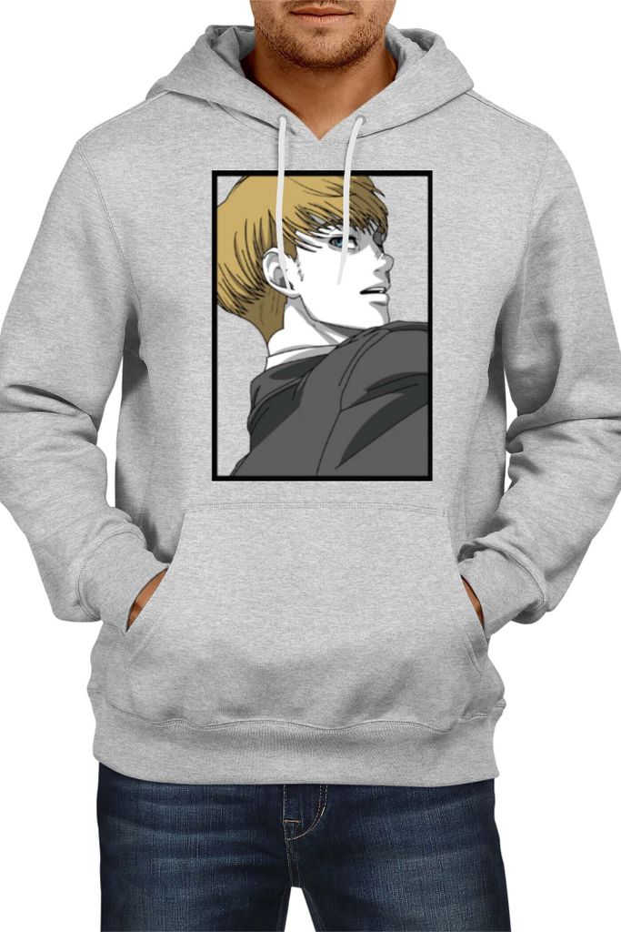 Herren Kapuzenpullover Japan Manga Comics Anime Attack Anime On Titan Armin Arlert Var-017 Armin Arlert, Man 2XL / Grau