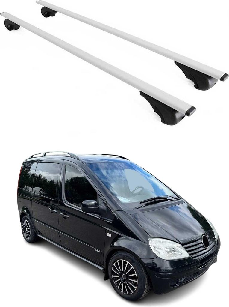 Dachträger Grundtäger für Mercedes Vaneo 2001-2005 75kg Metall Silber 2 tlg