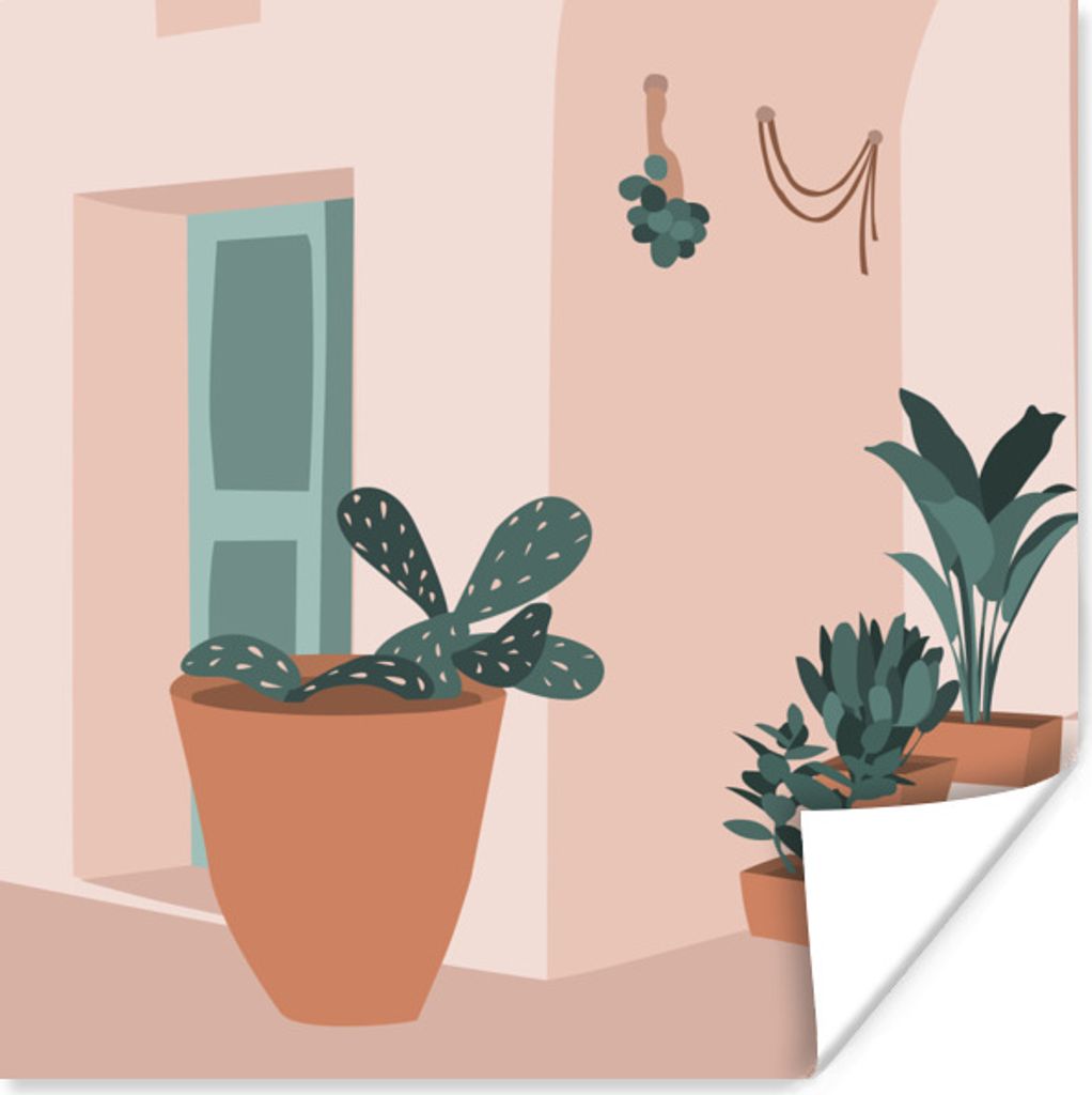 MuchoWow Poster Sommer - Pflanzen - Pastell 30x30 cm - Wandposter - Printing