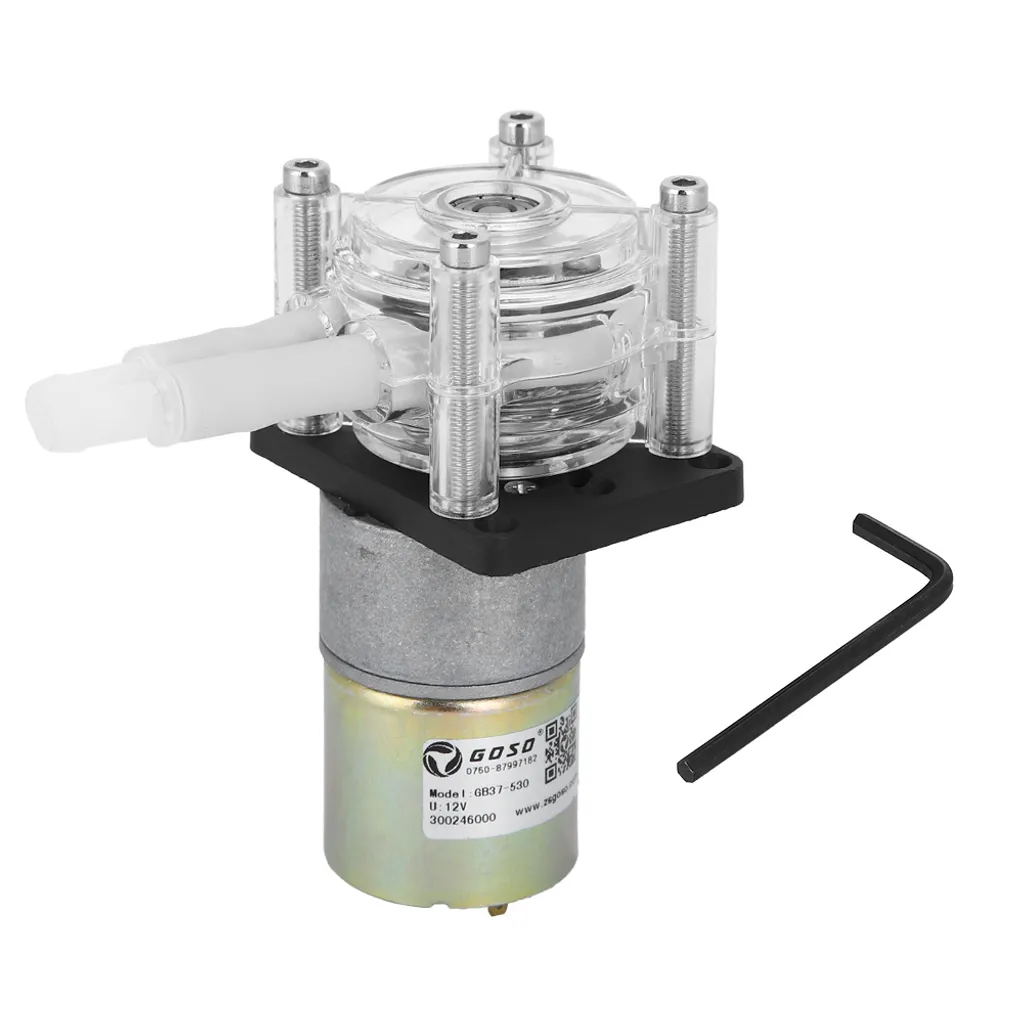 Pompe doseuse péristaltique, auto-amorçante, 12V, inox et polycarbonate
