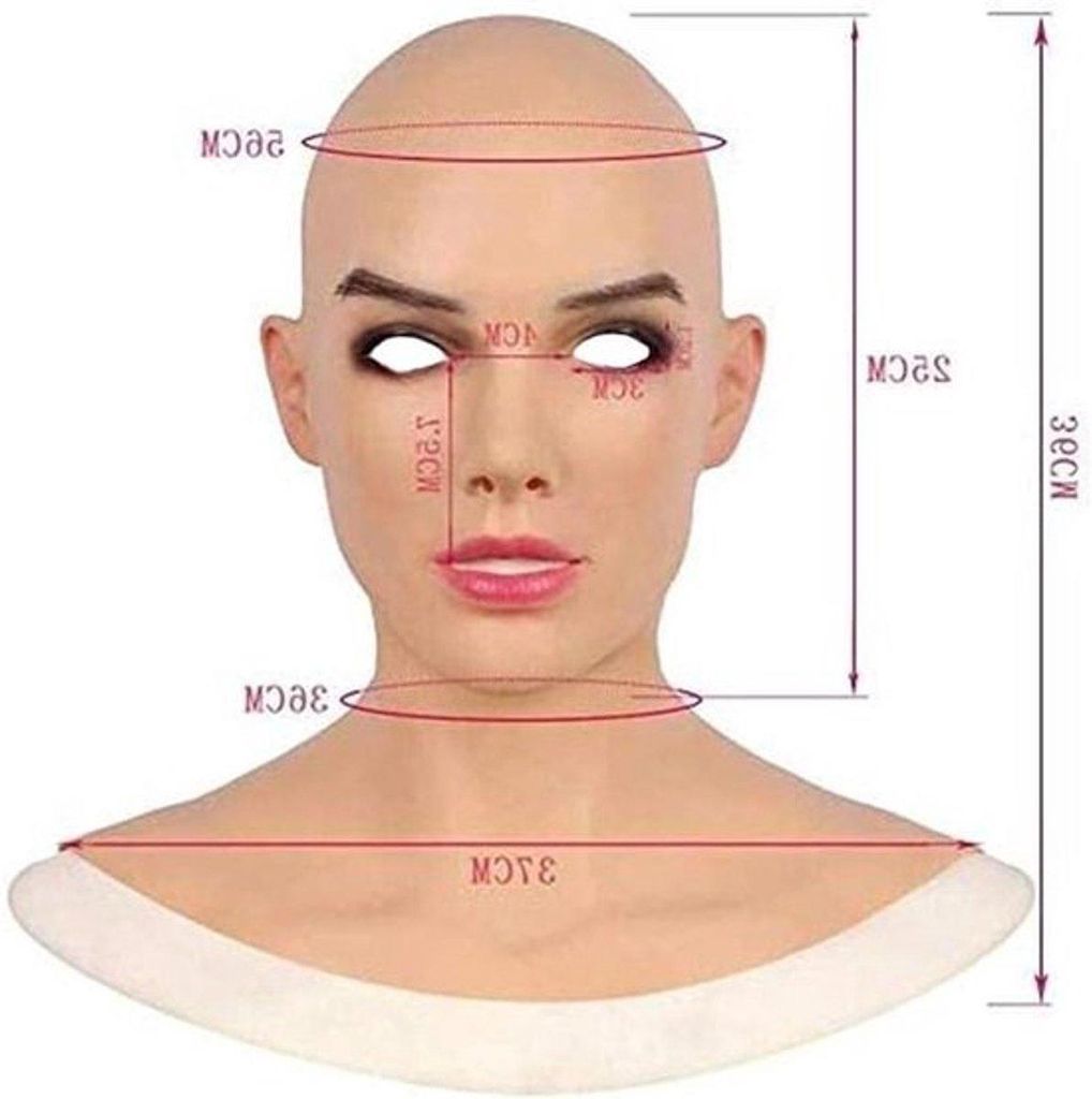 Realistische Silikon Kopf- und Gesichtsmasken für Crossdresser, Transgender und Cosplay, Perfekt für Halloween und Drag