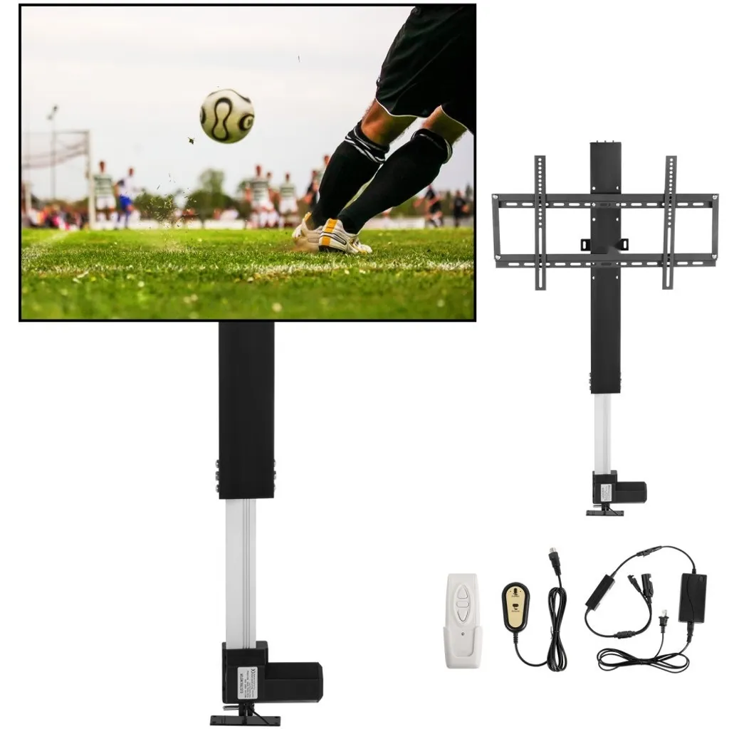Support TV-Lift Robuste 60kg - Mécanisme Automatique Hauteur Ajustable