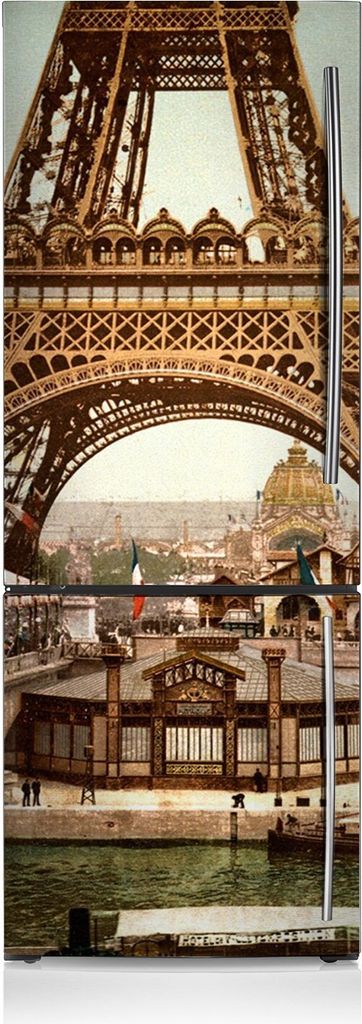 Magnetfolie Aufkleber Kühlschrankmagnete 70x190 cm - Eiffel Retro Tower.