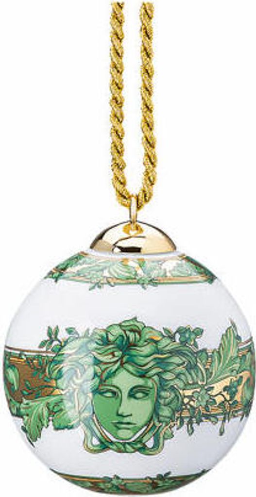 Rosenthal Versace Porzellankugel Medusa Garland Green, Porzellan, 7.5 cm, 14283-409959-27940