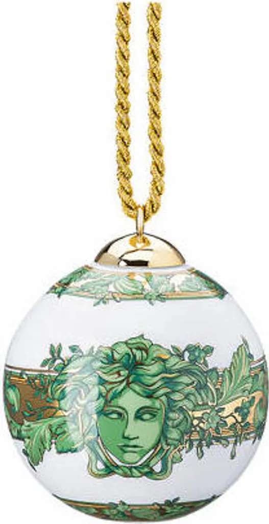 Boule Medusa Garland Green en porcelaine Rosenthal Versace luxe 7,5 cm