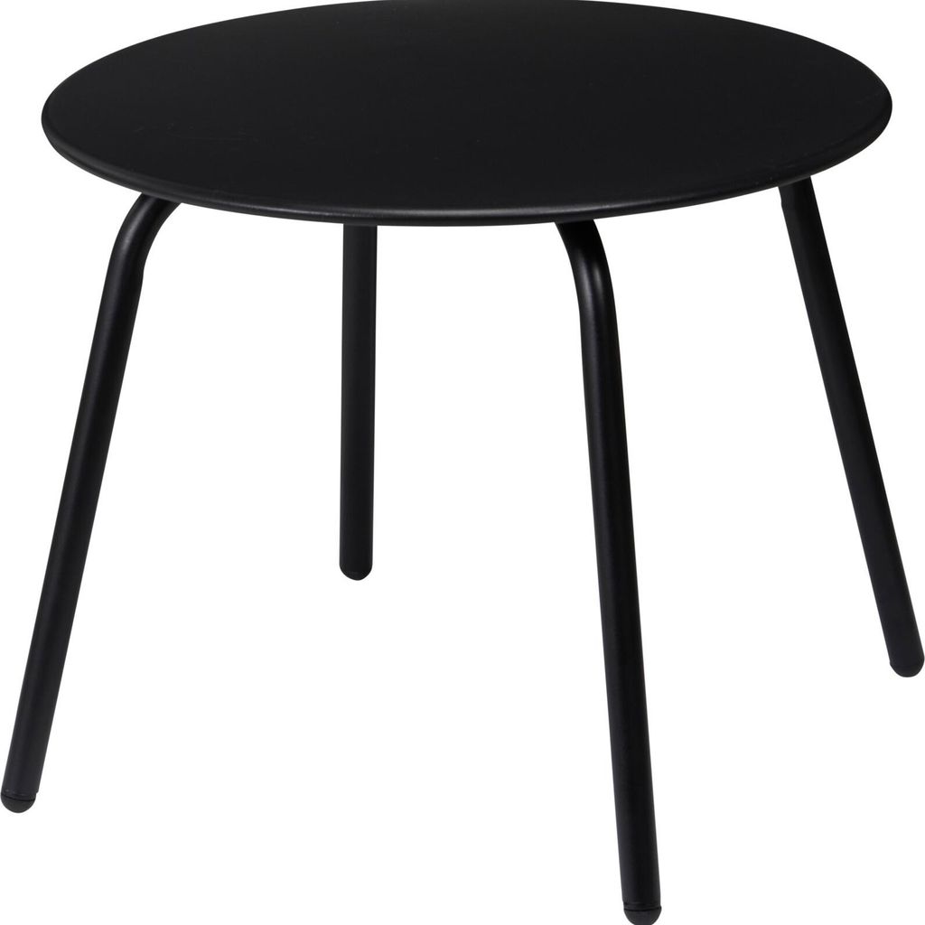 Gartenbeistelltisch - schwarz - Metall - Durchmesser 50 cm Produktbild 