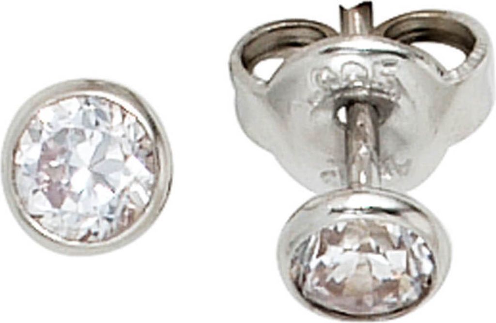 Ohrstecker Stecker Zirkonia weiß rund 4,5mm 925 Silber Ohrschmuck