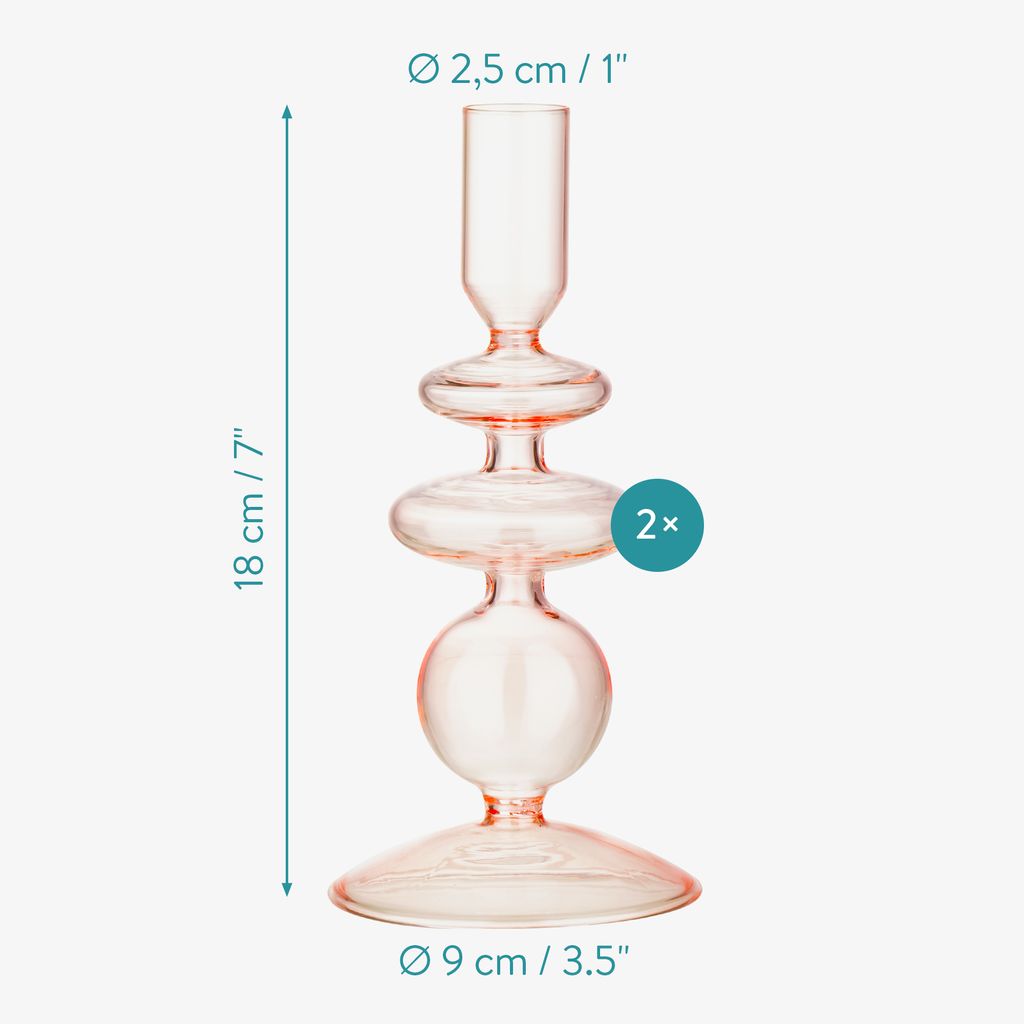 Navaris 2x Glas-Kerzenhalter für Stabkerzen - Kerzenständer Produktbild 6