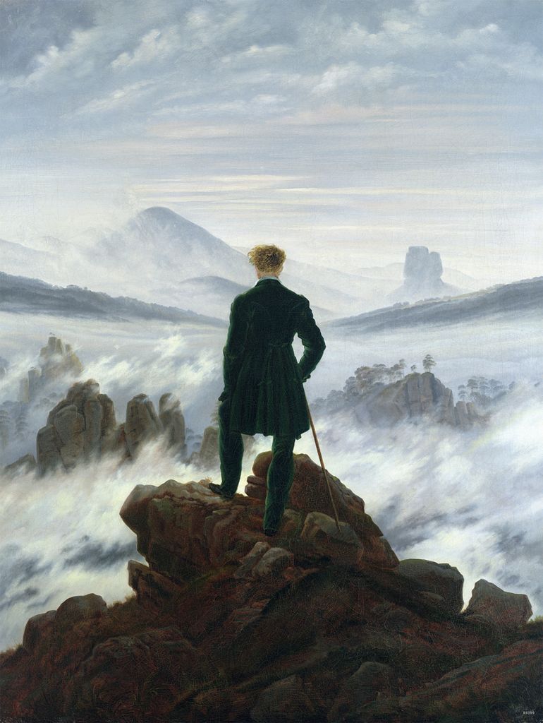C. D. Friedrich Kunstdruck Wanderer über dem Nebelmeer 60 x 80 cm