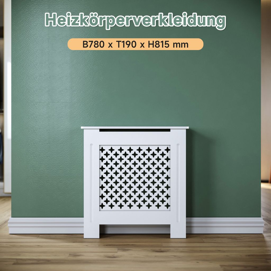 SONNI 78 cm blanc Grille croisée Habillage de radiateur Image du produit 