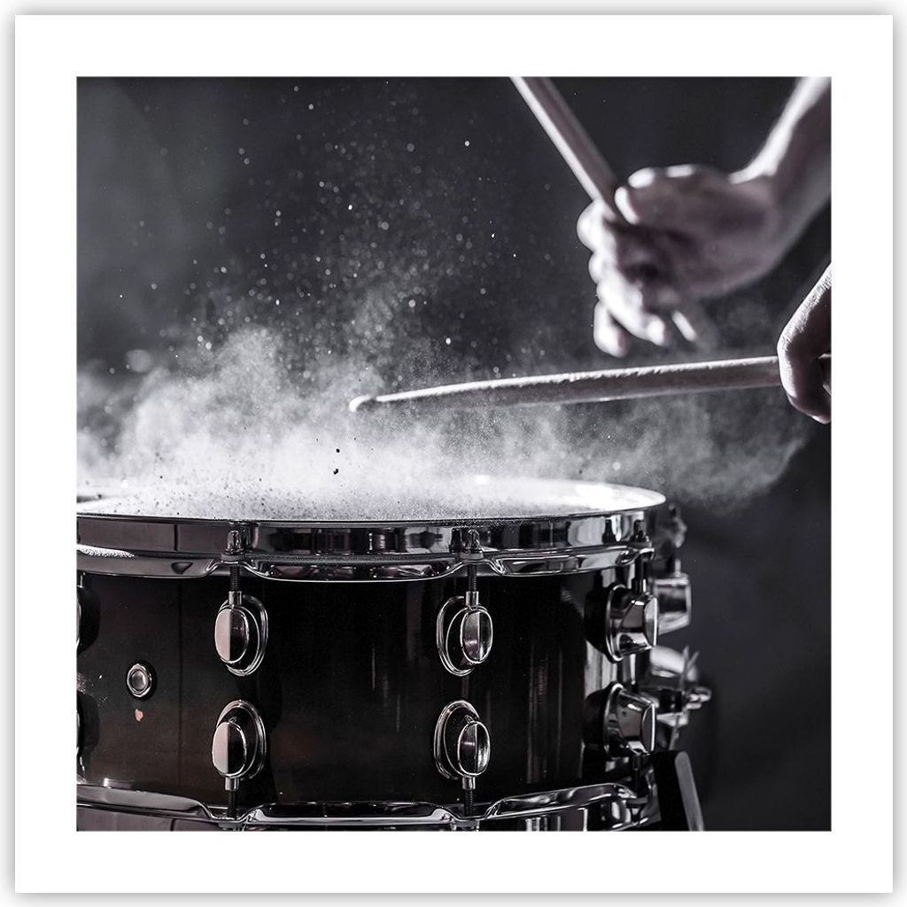Poster - Poster ohne Rahmen - Trommel Staub Trommel - 50x50 cm - Wand Bild - Wanddeko - Wandbilder - Kunstposter - Wandposter - Bilder - Kunstdruck...