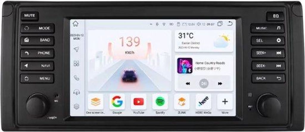 Autoradio mit Bluetooth und CarPlay für BMW 5er E39, X5 E53, M5 (1996–2003) – Kompatibel mit Apple und Android – Stereoanlage – Navigation...