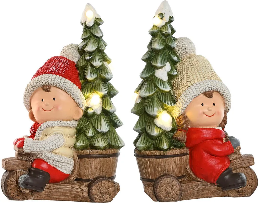 Grandes Décorations Noël Home ESPRIT 50cm Rouge et Vert Lot de 2