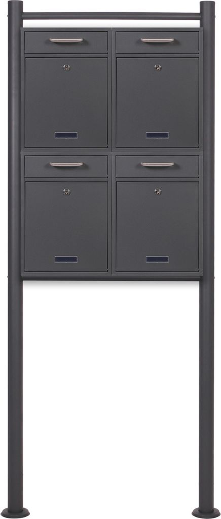 2x2 Briefkasten V52 in Anthrazit Postkasten mit Produktbild 