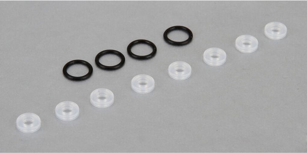 Losi TLR: X Ringe (8), Dichtung Stoßdämpferendkappe unten (4) alle 8IGHT