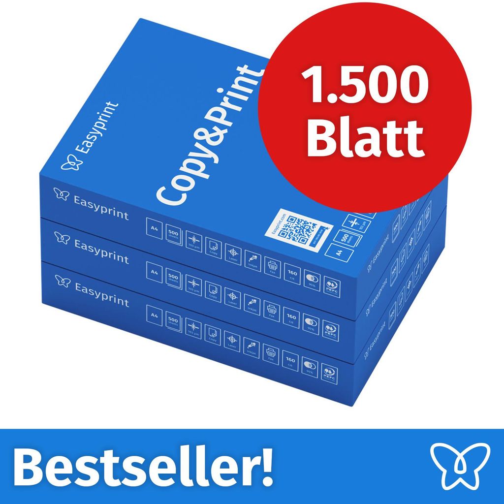 NEU! Easyprint Druckerpapier Kopierpapier 1500 Blatt 3 x Produktbild 